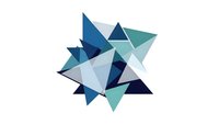 Abstract geometric composition with overlapping triangular shapes in blue and teal tones on white background for modern design projects.