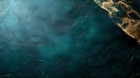Aerial view of crystal clear turquoise ocean water meeting rocky coastline with golden cliffs and natural stone formations along Mediterranean shore.