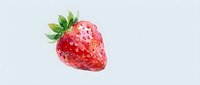 Fresh ripe strawberry with green leaves isolated on white background for healthy food design and culinary projects.