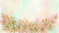 Watercolor botanical border with delicate leaves and soft pastel colors, isolated on white background for design projects, invitations, and decorative layouts.