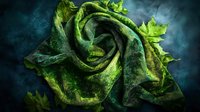 Fresh green lettuce head with water drops in dramatic dark lighting against moody teal background, artistic food photography highlighting natural organic texture.