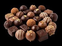 Assorted chocolate truffles and pralines isolated on transparent background, ready for stickers, t-shirt design, print on demand, and sublimation projects.