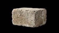 Weathered concrete brick isolated on transparent background, ready for design use in t-shirt graphics, clipart, stickers, print-on-demand products, and digital design projects.