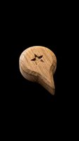 Wooden speech bubble with star cutout, isolated on transparent background. Ready for clipart, t-shirt design, stickers, print-on-demand products, and sublimation projects.