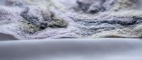 Macro close-up of dust and particles accumulating on a smooth surface, showing detailed texture and fine debris for cleaning, hygiene, and household maintenance concepts.
