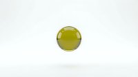 Green glossy sphere with realistic lighting and shadow effects isolated on white background for graphic design projects.