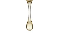 Liquid dripping from above forming a suspended droplet against white background, isolated element suitable for design projects, websites, and commercial applications.