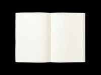 Open blank notebook with cream pages and beige spine, isolated on transparent background. Ready for clipart, print-on-demand, t-shirt design, sublimation, and sticker applications.