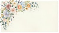 Watercolor floral corner arrangement with roses, hydrangeas, and greenery on cream background. Isolated design element for invitations, cards, and wedding stationery projects.