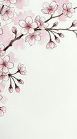 Delicate pink cherry blossom branches with watercolor splashes on soft background for spring designs, wedding invitations, and feminine decorative projects.