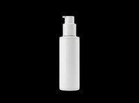 White cosmetic pump bottle isolated on transparent background, ready for skincare, lotion, serum, and beauty product packaging design mockups for print-on-demand and sublimation projects.