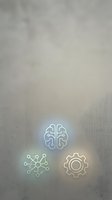 Neon brain, network node, and gear icons glowing on textured concrete wall, representing artificial intelligence, technology innovation, and digital transformation for web design and tech concepts.