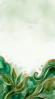 Watercolor botanical border with emerald green leaves and gold accents on cream background, isolated design element for invitations, stationery, and decorative projects.