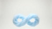 Blue watercolor infinity symbol on white background representing endless possibilities, eternity, and limitless potential for creative projects.