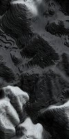 Abstract black and white topographic pattern with flowing contour lines creating a dynamic relief texture for modern graphic design backgrounds.