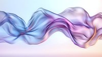 Flowing abstract smoke waves in pastel blue and pink colors creating ethereal dynamic movement against light background, suitable for modern design projects.