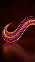 Glowing neon infinity symbol with flowing orange, purple, and yellow light trails on dark background. Modern digital art for tech, innovation, and endless concepts.