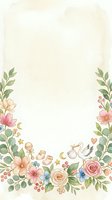Watercolor floral frame with pink and cream flowers, green foliage, and whimsical baby icons on cream background. Isolated design ready for invitations, cards, and nursery projects.