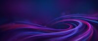 Abstract purple and blue swirling waves with dynamic flowing motion creating elegant curved lines on dark gradient background for modern design projects.