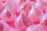 Pink meringue cookies with sparkly sugar crystals in soft focus macro shot, creating dreamy dessert background pattern for bakery and confectionery designs.