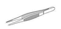 Medical tweezers with serrated grip surface isolated on white background for surgical instruments and healthcare applications.