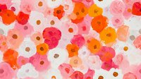 Vibrant pressed flowers in shades of pink, orange, and red scattered on white background, perfect for floral design projects and decorative applications.