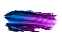 Dynamic brush stroke in vibrant blue and purple gradient creates artistic motion effect on white background, isolated for creative design projects.