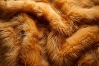 Luxurious golden brown fur texture with soft waves and deep shadows creating rich dimensional pattern, suitable for fashion and interior design backgrounds.