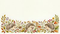 Isolated hedgehogs surrounded by autumn leaves, wildflowers, and botanical elements on white background, ready for design projects and merchandise.