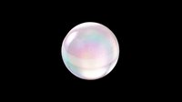 Iridescent soap bubble with soft pastel gradient, isolated on transparent background, ready for clipart, stickers, t-shirt design, and print-on-demand projects.