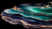 Luxurious agate slices with golden glitter edges creating elegant natural stone texture for jewelry making and decorative crafts projects.