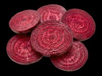 Fresh sliced beetroot rounds isolated on transparent background, ready for food packaging, stickers, print on demand, T-shirt design, and digital clipart use.