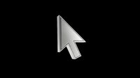 Silver metallic mouse cursor arrow isolated on transparent background, ready for t-shirt design, stickers, clipart, print on demand, and sublimation projects.