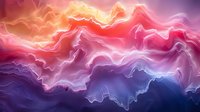 Vibrant abstract waves in pink, purple and blue colors create dynamic flowing pattern with glowing light effects and smooth gradients for modern background design.