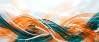 Abstract flowing waves in orange and teal colors creating dynamic motion pattern for modern digital design and contemporary art backgrounds.