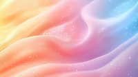 Dreamy pastel waves with sparkles in orange, pink, purple and blue gradient create soft flowing abstract background with ethereal glitter effect.