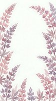 Watercolor floral frame with pink and purple botanical leaves creating elegant border on light background for wedding invitations and feminine designs.