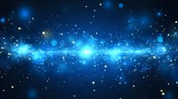 Glowing blue cosmic particles with light effects on dark background, creating magical atmosphere for space and galaxy designs.
