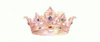 Elegant pink watercolor princess crown with ornate floral details and gemstones isolated on transparent background for royal design projects.