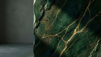 Luxurious green marble stone with golden veins and natural texture patterns creating elegant surface for interior design and architectural applications.