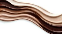 Smooth flowing waves in shades of chocolate brown and cream create elegant abstract pattern on white background, suitable for cosmetic and food packaging design.