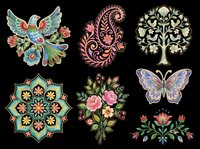 Ornamental floral design elements collection featuring decorative birds, butterflies, mandalas, and botanical motifs isolated on transparent background. Ready for t-shirt design, clipart, stickers, sublimation, and print-on-demand projects.