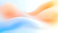 Smooth flowing abstract waves in orange and blue create gentle curves and gradients against white background, suitable for modern business presentations.