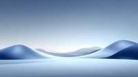 Minimalist winter landscape with smooth snow-covered hills against light blue sky, creating serene mountain scenery in soft gradient tones.