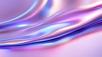 Smooth flowing curves in holographic pink, purple and blue create dynamic abstract background with glossy metallic shine and iridescent light effects.