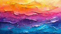 Abstract colorful fluid art background with water drops effect. Vibrant gradient from orange to pink and deep blue creates dynamic waves texture perfect for modern design projects.