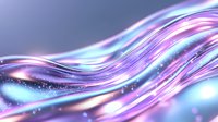 Flowing abstract waves in neon purple and blue colors with glowing particles and light effects create dynamic motion background for modern design projects.