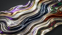 Abstract flowing waves with metallic rainbow colors creating dynamic liquid motion pattern for modern digital art and contemporary design projects.