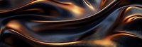 Luxurious black and copper waves create elegant flowing abstract background with metallic sheen and smooth curves, suitable for modern luxury design projects.