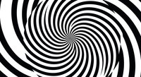 Hypnotic black and white spiral creating optical illusion effect with swirling concentric circles for psychology, meditation and abstract design projects.